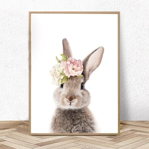 Girls Bedroom Decoration Rabbit Tail Butt Lovely Animal Poster Cute chrildren room School kindergarten nursery wall poster Art