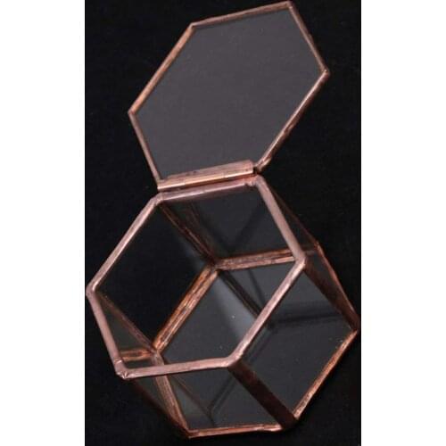 Geometric Clear Glass Terrarium Box Jewelry Box Glass Succulent Plant Pot Deco Hexagon Shape