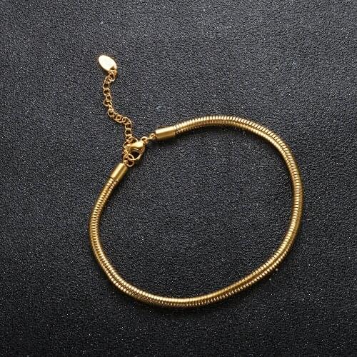 Stainless Steel Women Gold Color Snake Chain Anklets For Women Adjustable Anklets Bracelets On Leg Foot Summer Jewelry Gift