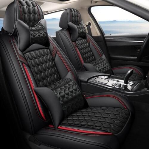 3D Leather Car Seat Covers, Faux Leatherette Automotive Vehicle Cushion Cover for Cars SUV Pick-up Truck Universal With massage