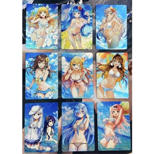 9pcs/set ACG Swimsuit girl Toys Hobbies Hobby Collectibles Game Collection Anime Cards