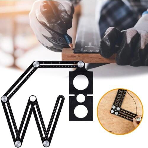 Ceramic Tile Hole Locator Six-fold Ruler Universal Hole Saw With Positioning Fixed Angle Measurement Folding Adjustable Tool