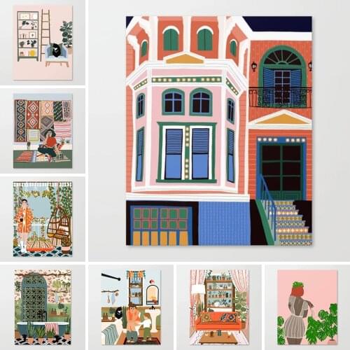 Modular Canvas Painting Print Wall Art Northern Europe Home Decor Character Pictures Nudist Posters For Bedroom No Frame Artwork