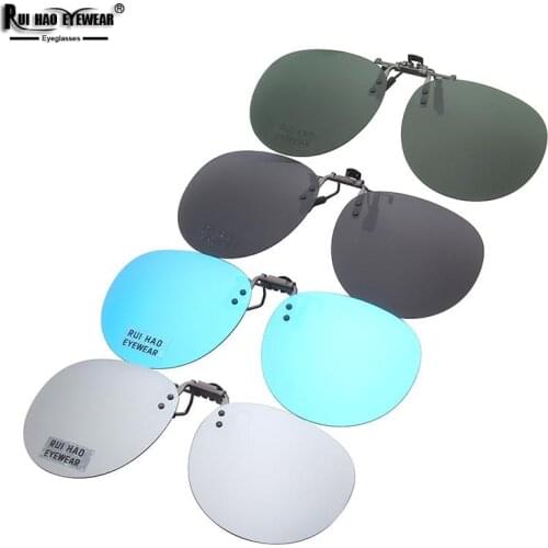 Can Be Flip Up Clip-on Sunglasses 4 Color Round Glasses Clip Sunglasses Polarized Sun Glasses Install on Existing Glasses