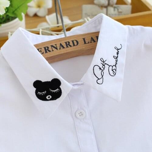 Fake Collar Girls Kids bears Detachable Collars Cotton Faux kraagie Shirt Children Kraagie Nep False Collar
