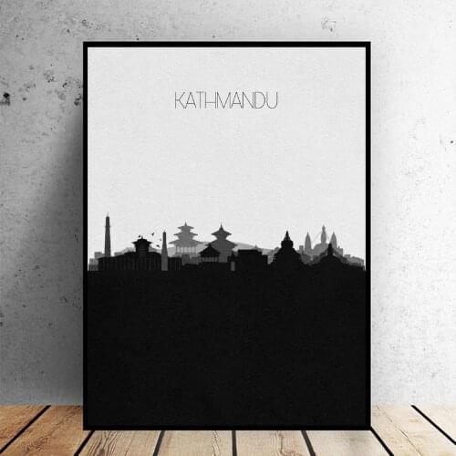 Kathmandu Skyline Canvas Art Print Wall Poster Living Room Decoration No Frame Poster No Frame Office Modern decor HD Print