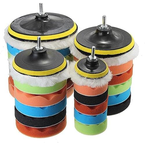 7 Pcs 3/5/6/7 Inch Polishing Waxing Buffing Pad Sponge Kit Set for Car Polisher