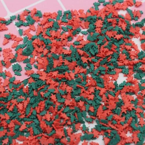 100g/Lot Polymer Soft Clay Christmas Tree Slices Sprinkles for Arts and Mobile Decoration DIY Crafts Filler Accessories
