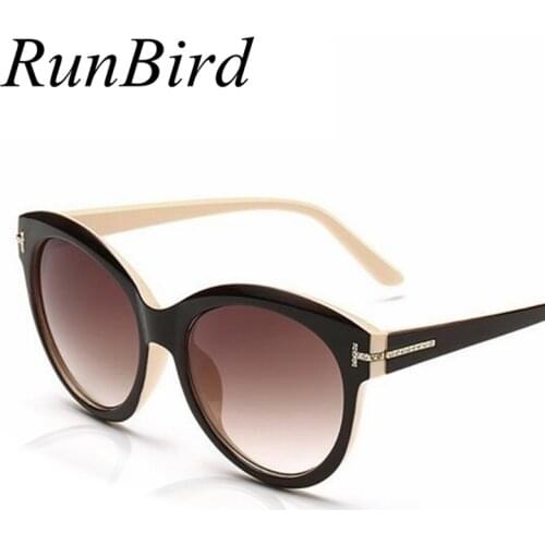 RunBird High Brand Designer Vintage Cat Eye Sunglasses Women Tom Sun Glasses Men Shades Feminino Oculos De Sol UV400 R165