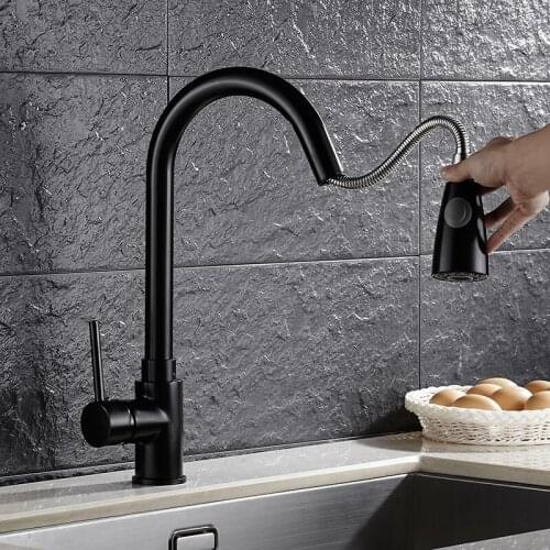 Free Shipping Pull Out kitchen faucet chrome brass hot and cold water tap sink mixer tap wash basin faucet basin mixer