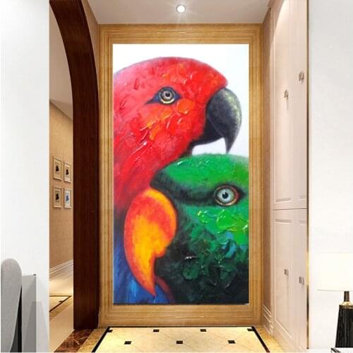 Needlework Diy red green parrots 5d Cross stitch diamond mosaic Embroidery kits home decor handmade diamond painting setsZP-2011