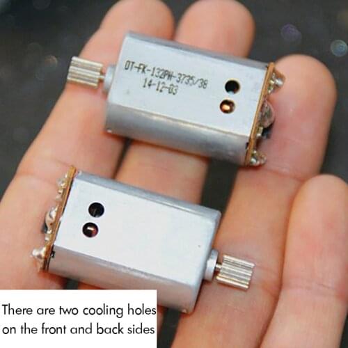132 High Speed RC Motor DC 3.7V 17000 rpm Carbon Brush Motor with Metal Gears, Circuit Board, Cooling Holes Shaft Dia 2mm