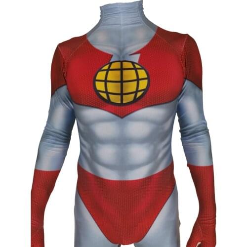 Adults Kids Captain Planet Cosplay Costume Superhero Zentai Suit Halloween Bodysuit