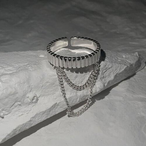 A Girl' Gear Long Chain Ring Female Minimalism Style Factory Direct Original Handmade Party Hand Jewelry