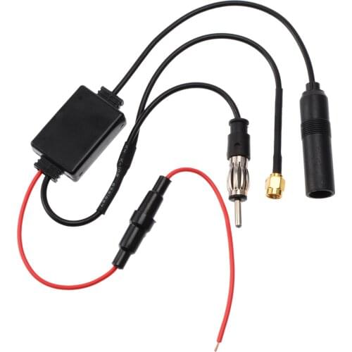1pc 10-15V Car Auto FM/AM DAB + Antenna Aerial Signal Reception Splitter Adapter Cable SMB Converter Car Radio Active 88-108MHZ