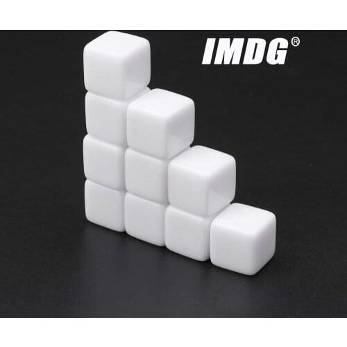100pcs/pack New Acrylic 14mm White Blank Dice Teaching Props Game Accessories Mathematical Tools Square Corner