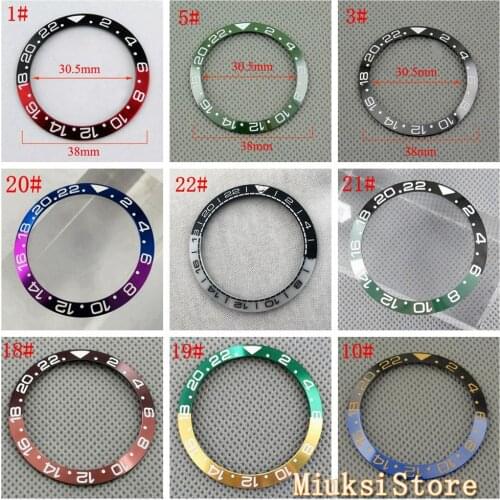 38mm new GMT ceramics bezel titanium watch bezels fit automatic mechanical watch 40mm mens watch bezels