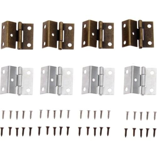 4Pcs Antique Cabinet Door Luggage Furniture Hinge 5 Hole Decor Jewelry Wood Boxes Chinese Hinge Furniture Decoration 25*15*12mm