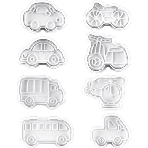 4pcs/set 3D Car Spring Cookie Mold Biscuit Cutter Stamp Baking Mould DIY Kitchen Cake Fondant Decorating Tools