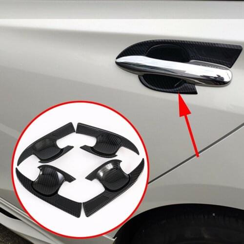 Carbon Fiber Molding Door Handle Bowl Cap Cover Trim Fit For Toyota Prius 2019 2020 Accessories
