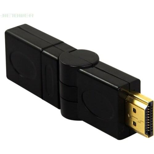 50pcs/lot Hot Sale Mini HDMI 1.4 Angled Type HDMI Male to Female 90 180 360 Degree Rotating Adapter Supports 720i 720p 1080i