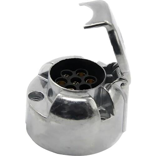 7Pin DC 12V Trailer Plug Round Wiring Lights Tow with Cover for Truck Boat RV