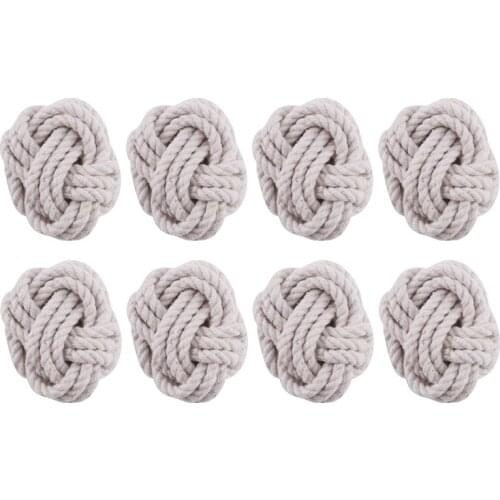 Promotion! 8Pcs Model Room Natural Jute Napkin Ring Rope Woven Napkin Buckle Linen Rope Napkin Ring