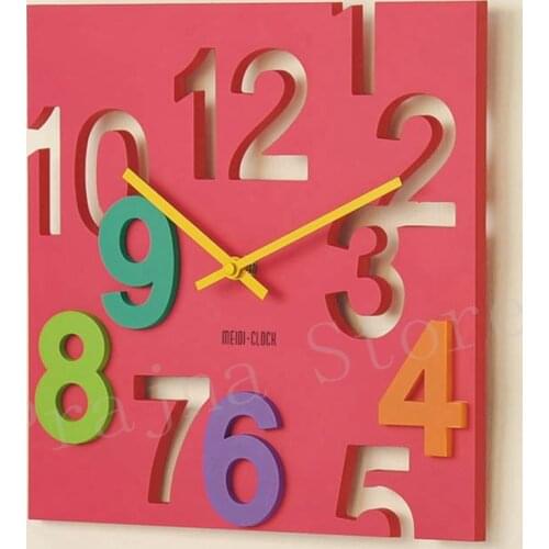 Large Digital Wall Clock Decorative Wall Clock Modern Design Big 3D Novelty Silent Wall Clocks Home Decor 30cm Hollow Design
