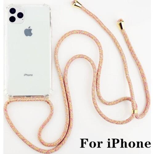 For iPhone 11 Case Necklace Lanyard Shoulder Rope Cord Clear Soft TPU Phone Cover for iPhone XR 11 Pro Max XS MAX X 7 8 6 S plus