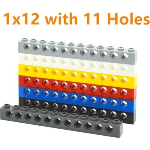 Compatible Assembles Particles 3895 1x12 With 11 holes Technical Building Blocks Parts DIY Educational Creative Contruction Toys