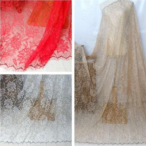 GLace 3M/Lot 3 style fabric for evening dress eyelash lace fabric DIY clothing wedding lace accessories TX634