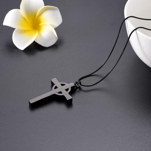 Ijd9846 Black Cremation Jewelry For Ashes Punk Cross Hold For Pet/Human Ashes Memorial Ash Keepsake Pendant Necklace 2017 New
