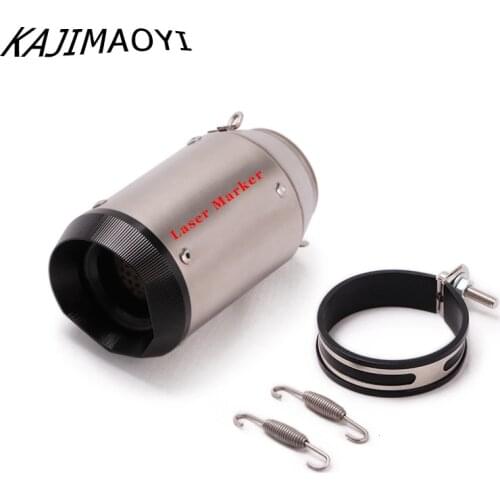 KAJIMAOYI 61mm Universal Motorcycle Exhaust Muffler Modified Exhaust Pipe Stainless Steel Carbon Fiber Fit Most Motorbike Racing