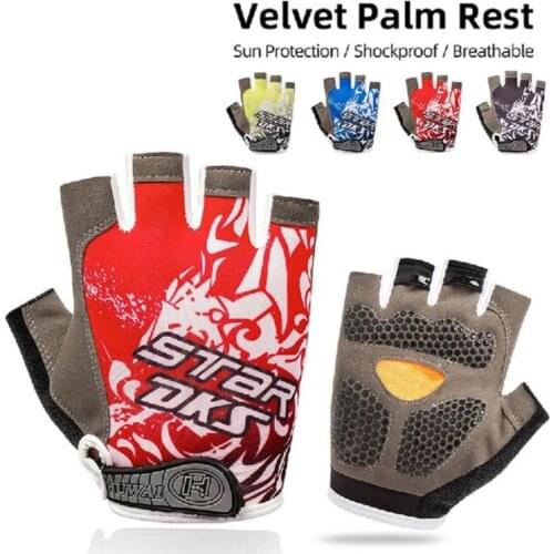 Fashion Sun Protect Outdoor Motor Sport Cycling Racing Half Finger Gloves Motos Bicycle Motorcycle Riders Red Gray Blue Yellow