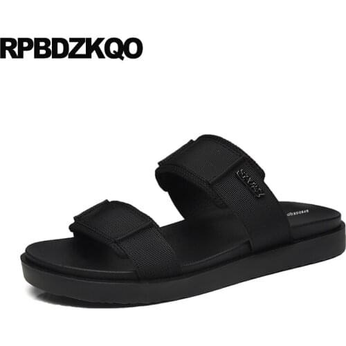 Mens Sandals 2018 Summer Outdoor Beach Designer Slippers Slip On Japanese Black Flat Fashion Flip Flop Shoes Casual Men Slides
