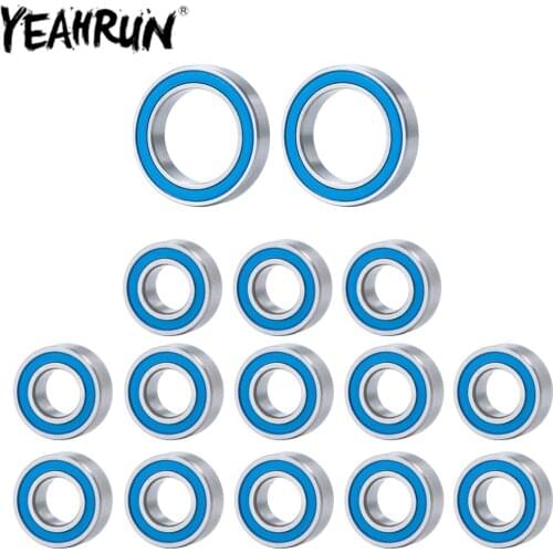 YEAHRUN 15PCS Rubber Sealed Bearing Kit for ECX 1/10 2wd Amp MT, Amp DB, Ruckus, Circuit & Torment Steel Ball Bearing Parts