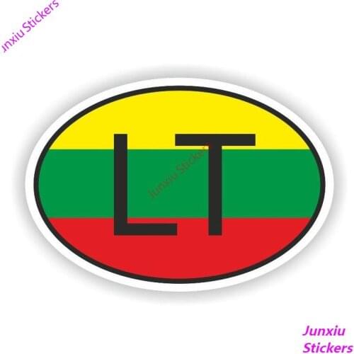 Lithuania LT Small Country Code Art Pattern Car Stickers Styling Bumper Cover Scratches Sunscreen Decal Decoration KK15*12cm