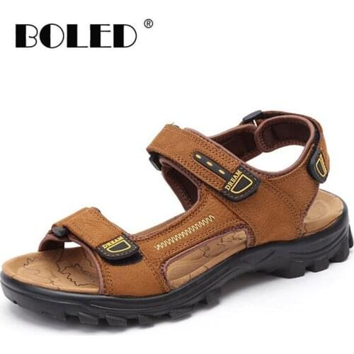 New Fashion Summer Shoes Leisure Beach Men Shoes High Quality Leather Outdoor Casual Leather Men Sandals Dropshipping