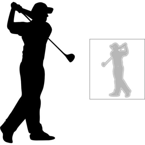 2020 New Hot DIY Back View Hat Boys Play Golf Ball Cue Embossing Metal Cutting Dies and For Scrapbooking Foil Cut Craft No Stamp