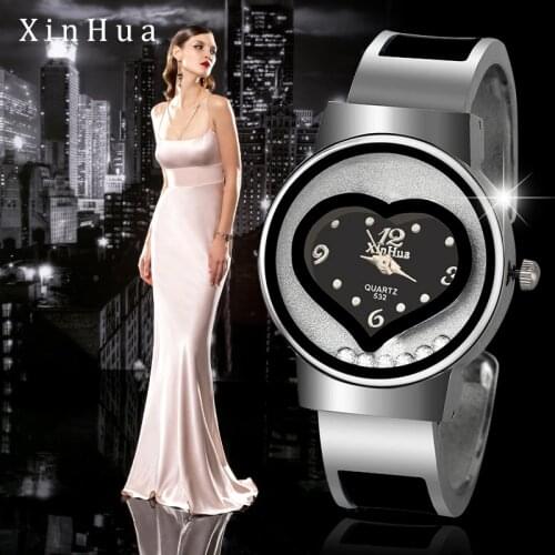 New Hot sell XINHUA bracelet watch women blue luxury brand stainless steel dial quartz wristwatches ladies fashion bangle watch