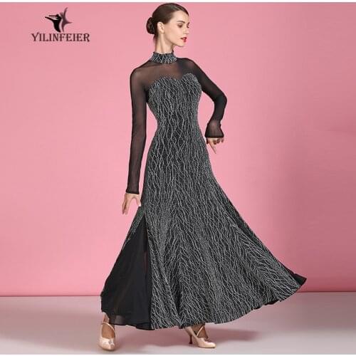 New velvet ballroom dance competition dress dance ballroom waltz dresses standard dance dress women ballroom dress 1882