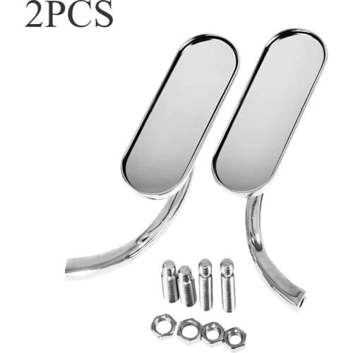 Chrome Motorcycle Mini Oval Mirrors 8mm&10mm For Harley Dyna Softail Sportster Touring Road King Cruiser Chopper Bobber