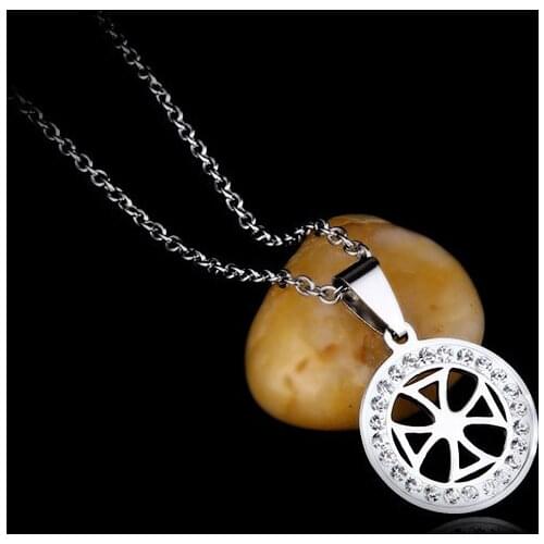 Classic Design Stainless steel Necklace Eagle Star Round Pendant For Women Girls Fashion Geometric Charm Choker Jewelry Gifts