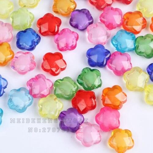 12/14mm Acrylic Transparent Sun Flower Beads Five-pointed Star With Internal Bead Colorful Kid DIY Handmade Jewelry Accessories