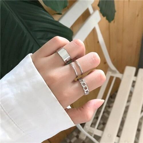 3pcs/Set Rings Adjustable opening Gold Adjustable Ring Personality Niche Design Sense Party Gifts for friends