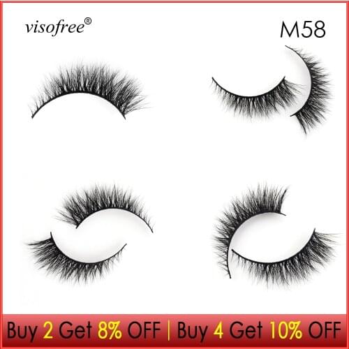 Visofree Eyelashes 3D Mink Lashes Wispy lashes Cruelty free Mink Eyelashes Handmade lashes Natural Long False Eyelashes Beauty