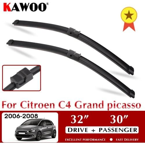 KAWOO 2pcs Car Wiper Blade 32"+30" For Citroen C4 Grand Picasso,(2006-2008)Auto Soft Rubber Windcreen Wiper Blade Car Accessorie