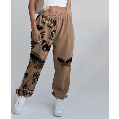 Butterfly Sweatpants for Women Autumn Baggy Fashion Oversize Sports Pants Balck Trousers Female Joggers Streetwear Women