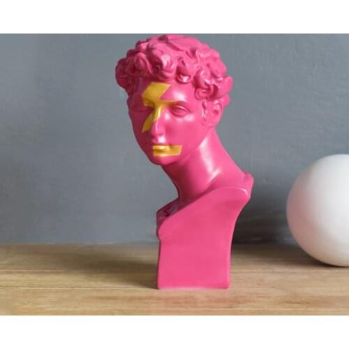 SCULPTURE STATUE CRAFTS HOME DECORATION R2225 FIGURINE RESIN SIMPLE MODERN LIGHTNING GIULIANO DE' MEDICI ART HANDMADE ART PINK