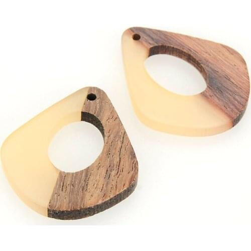 Miasol Vintage Splice Resin Compose Natural Wood Charms Pendants For Diy Handmade Earrings Necklace Jewelry Making